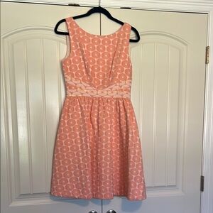 Erin - Pink and Cream Sunflower fully lined Sundress. Size 6